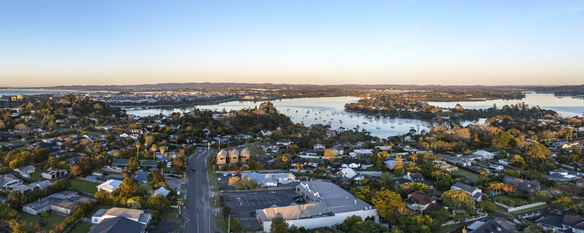 Aerial view of Greenhithe and the estuary around Rame Road